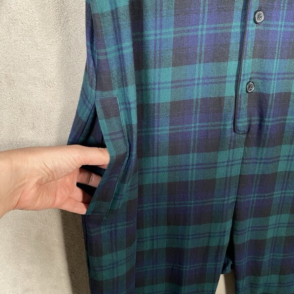 Onepiece Norwegian The Checked Pyjamas Unisex Small Green Tartan Plaid Jumpsuit - Picture 10 of 16